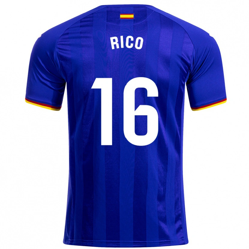 Danxen Mujer Camiseta Diego Rico #16 Azul Rojo Amarillo 1ª Equipación 2025/26 La Camisa