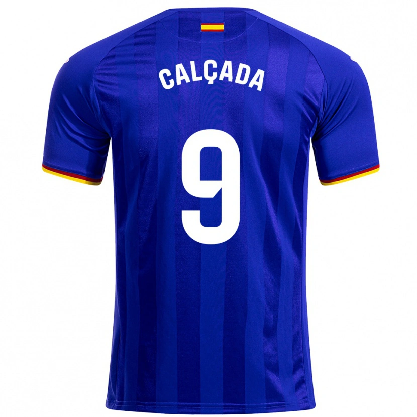 Danxen Mujer Camiseta Gonzalo Calçada #9 Azul Rojo Amarillo 1ª Equipación 2025/26 La Camisa