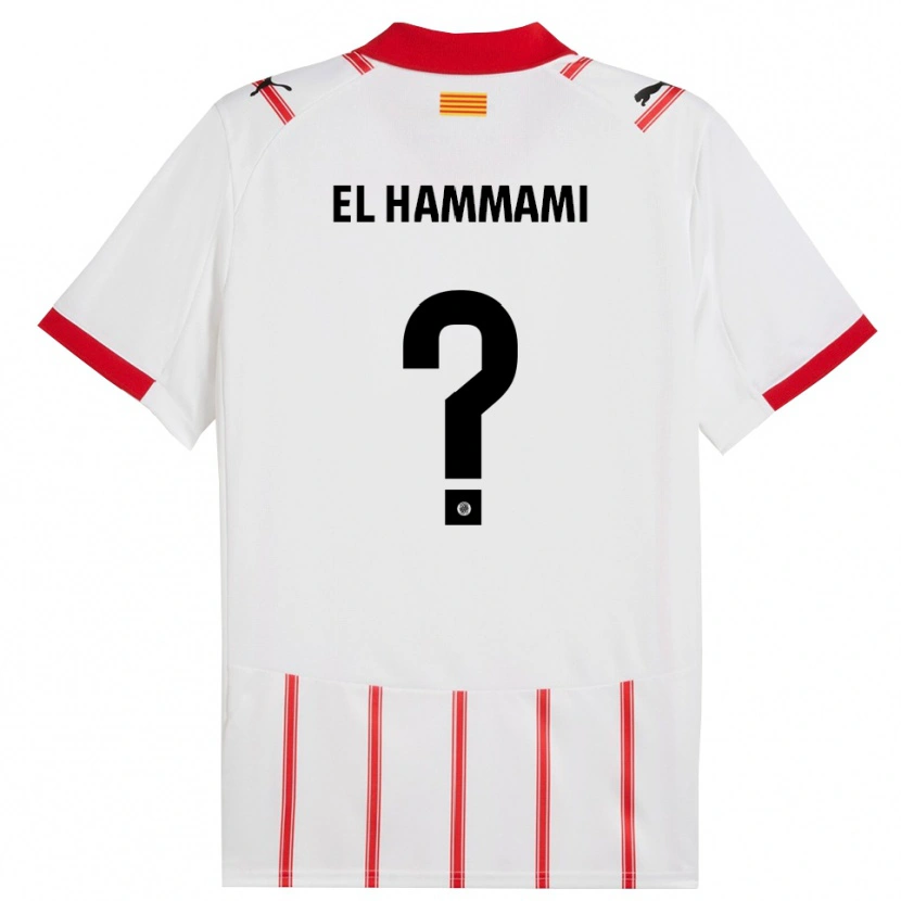 Danxen Mujer Camiseta Ayoub El Hammami #0 Blanco Rojo 1ª Equipación 2025/26 La Camisa