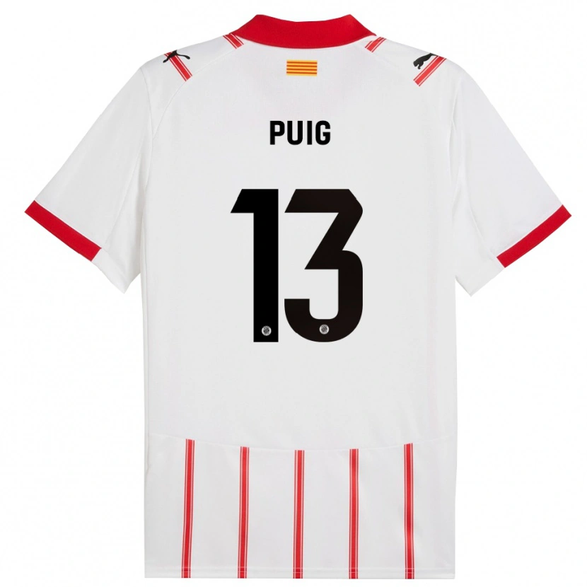 Danxen Mujer Camiseta Sergi Puig #13 Blanco Rojo 1ª Equipación 2025/26 La Camisa