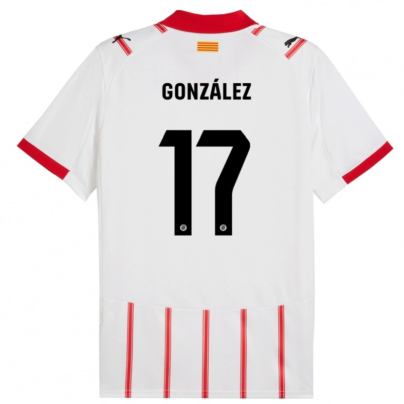 Danxen Mujer Camiseta Mario González #17 Blanco Rojo 1ª Equipación 2025/26 La Camisa