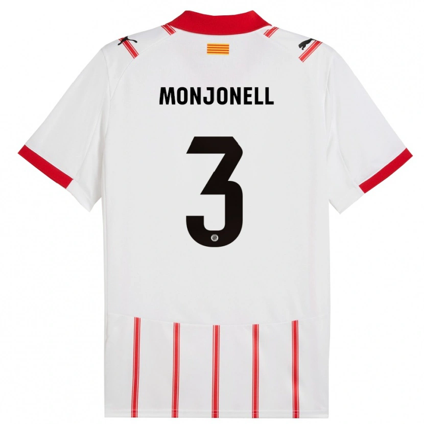Danxen Mujer Camiseta Eric Monjonell #3 Blanco Rojo 1ª Equipación 2025/26 La Camisa
