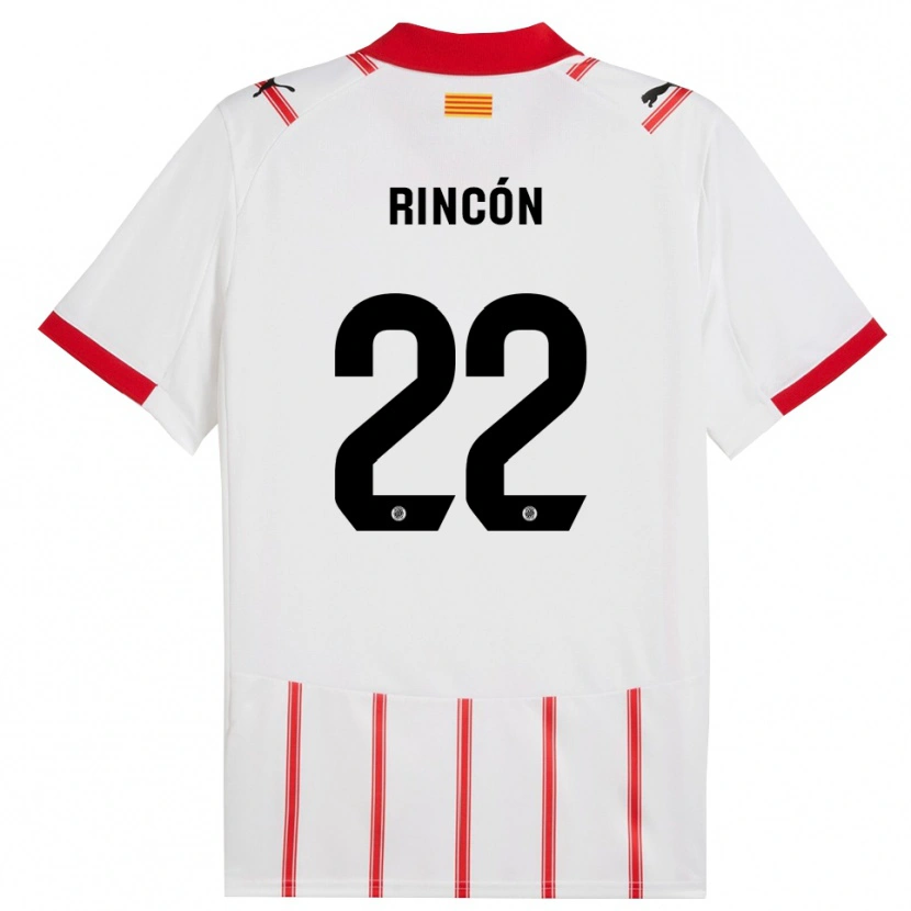 Danxen Mujer Camiseta Hugo Rincón #22 Blanco Rojo 1ª Equipación 2025/26 La Camisa