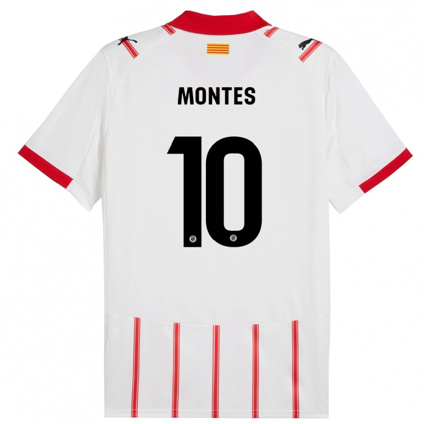 Danxen Mujer Camiseta Luis Montes #10 Blanco Rojo 1ª Equipación 2025/26 La Camisa