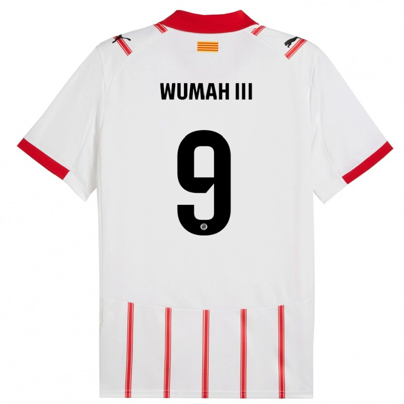 Danxen Mujer Camiseta Edward Wumah Iii #9 Blanco Rojo 1ª Equipación 2025/26 La Camisa