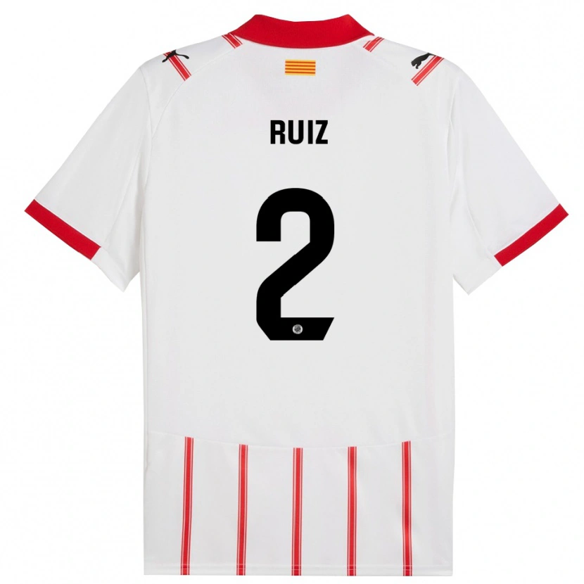 Danxen Mujer Camiseta Ferran Ruiz #2 Blanco Rojo 1ª Equipación 2025/26 La Camisa