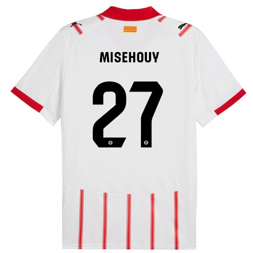 Danxen Mujer Camiseta Gabriel Misehouy #27 Blanco Rojo 1ª Equipación 2025/26 La Camisa