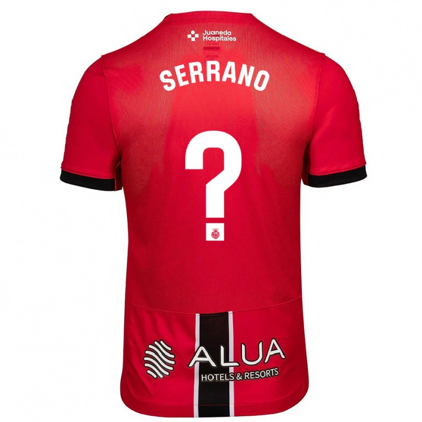Danxen Mujer Camiseta Gonzalo Serrano #0 Rojo Negro 1ª Equipación 2025/26 La Camisa
