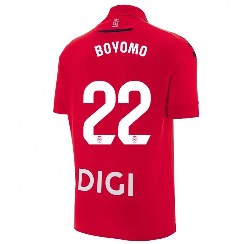 Danxen Mujer Camiseta Enzo Boyomo #22 Rojo Negro 1ª Equipación 2025/26 La Camisa