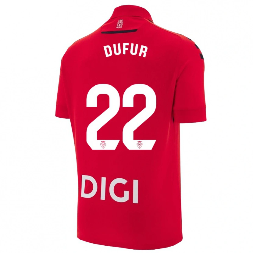 Danxen Mujer Camiseta Ander Dufur #22 Rojo Negro 1ª Equipación 2025/26 La Camisa