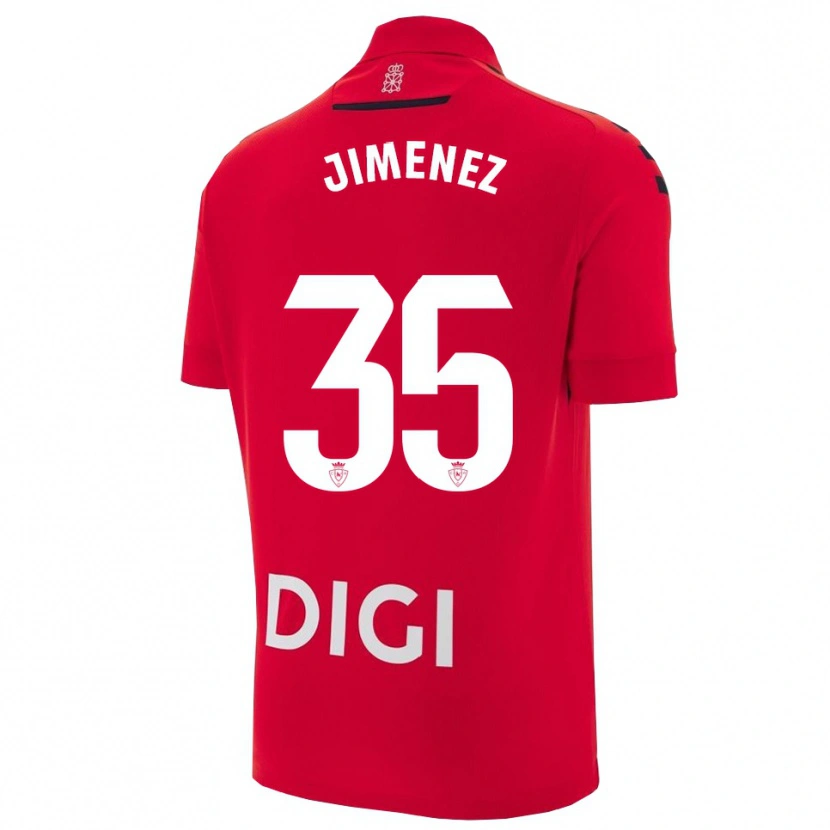 Danxen Mujer Camiseta Álex Jimenez #35 Rojo Negro 1ª Equipación 2025/26 La Camisa