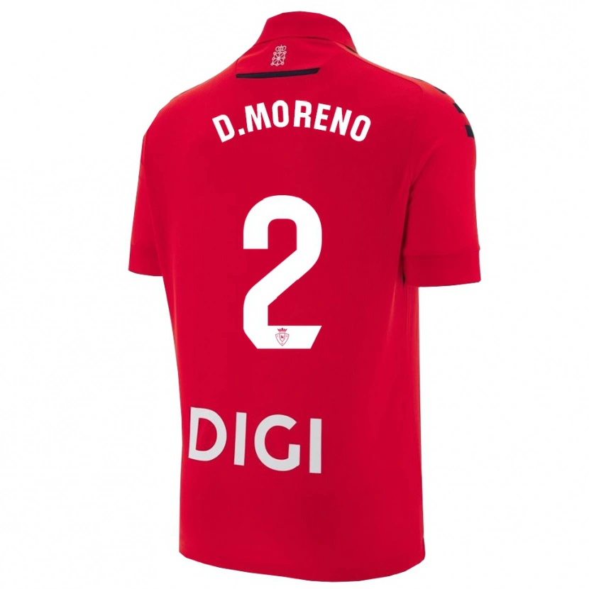 Danxen Mujer Camiseta Diego Moreno #2 Rojo Negro 1ª Equipación 2025/26 La Camisa