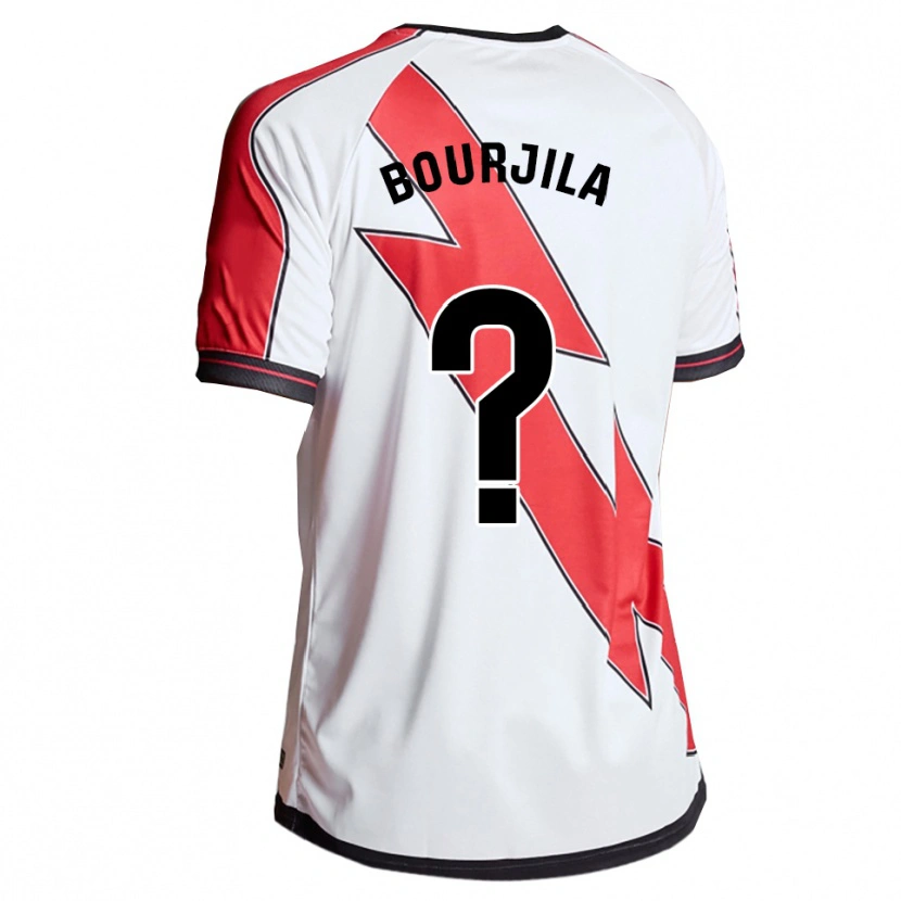 Danxen Mujer Camiseta Yahya Bourjila #0 Blanco Rojo 1ª Equipación 2025/26 La Camisa