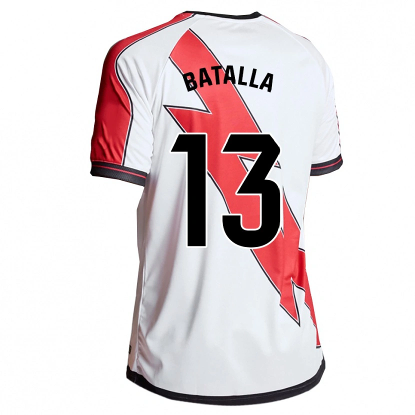 Danxen Mujer Camiseta Augusto Batalla #13 Blanco Rojo 1ª Equipación 2025/26 La Camisa