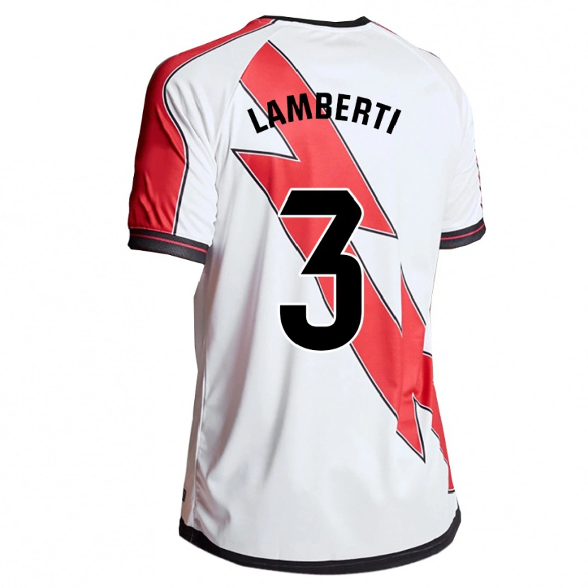 Danxen Mujer Camiseta Luca Lamberti #3 Blanco Rojo 1ª Equipación 2025/26 La Camisa
