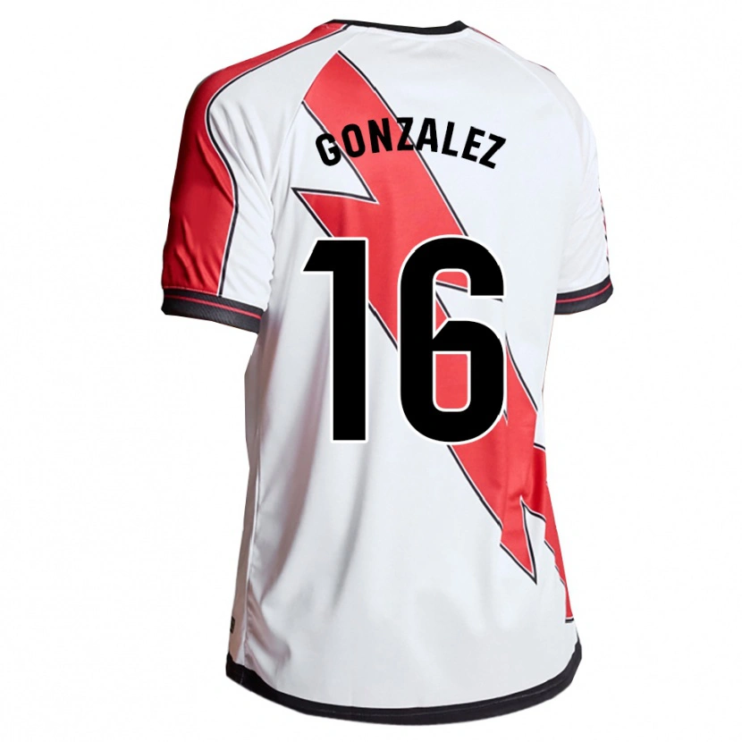 Danxen Mujer Camiseta Aitor González #16 Blanco Rojo 1ª Equipación 2025/26 La Camisa