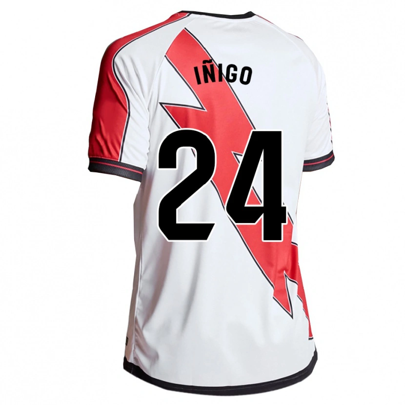 Danxen Mujer Camiseta Iván Iñigo #24 Blanco Rojo 1ª Equipación 2025/26 La Camisa