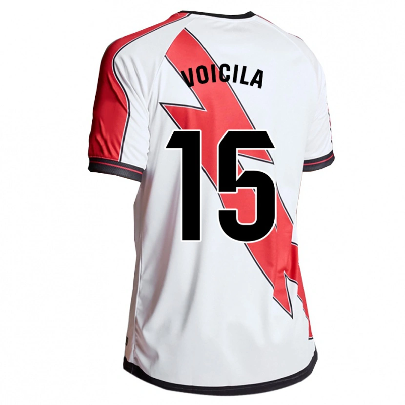 Danxen Mujer Camiseta Daniel Voicilă #15 Blanco Rojo 1ª Equipación 2025/26 La Camisa