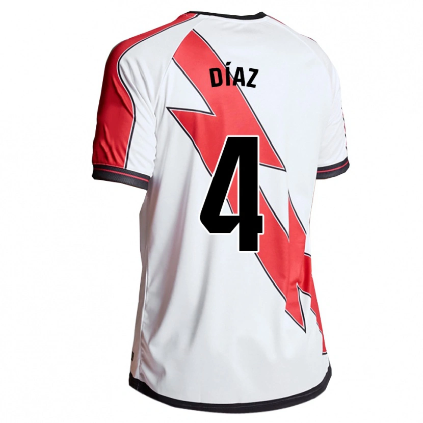 Danxen Mujer Camiseta Pedro Díaz #4 Blanco Rojo 1ª Equipación 2025/26 La Camisa