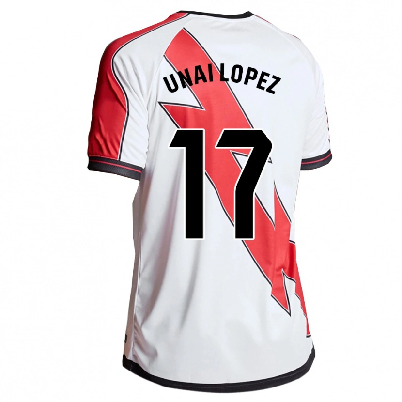 Danxen Mujer Camiseta Unai López #17 Blanco Rojo 1ª Equipación 2025/26 La Camisa