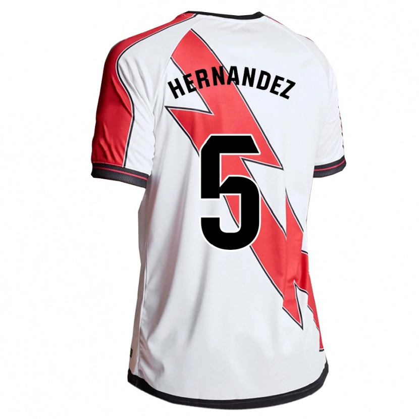 Danxen Mujer Camiseta Aridane Hernández #5 Blanco Rojo 1ª Equipación 2025/26 La Camisa