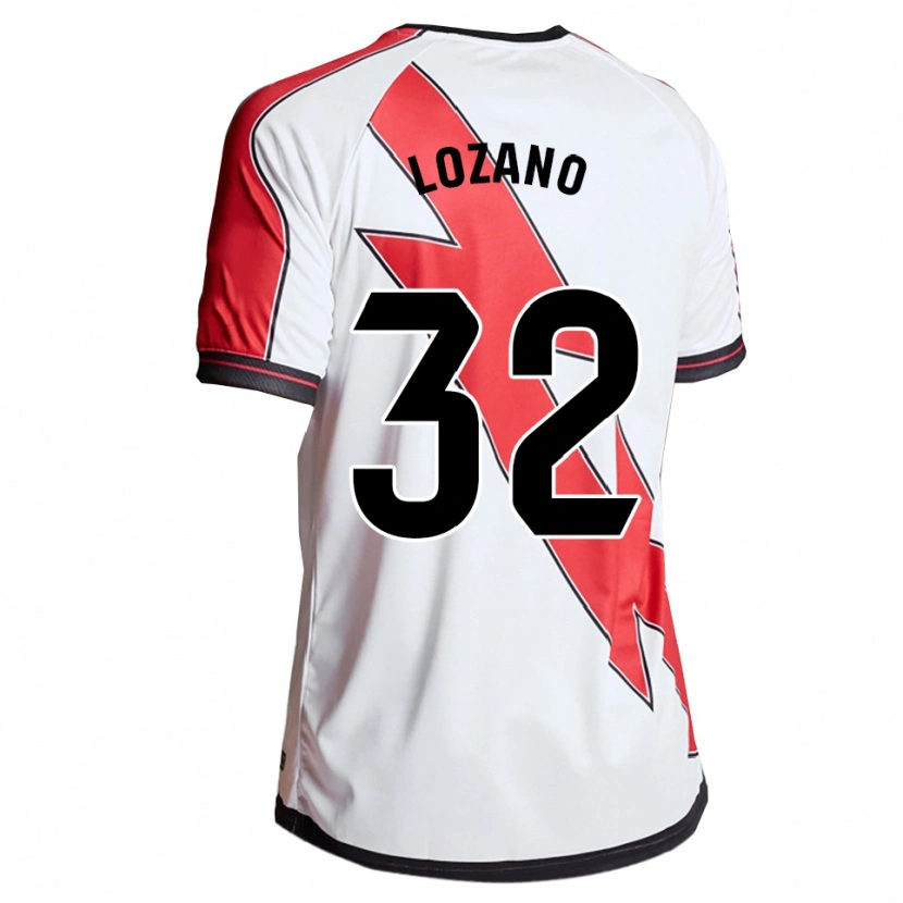 Danxen Mujer Camiseta Sergio Lozano #32 Blanco Rojo 1ª Equipación 2025/26 La Camisa