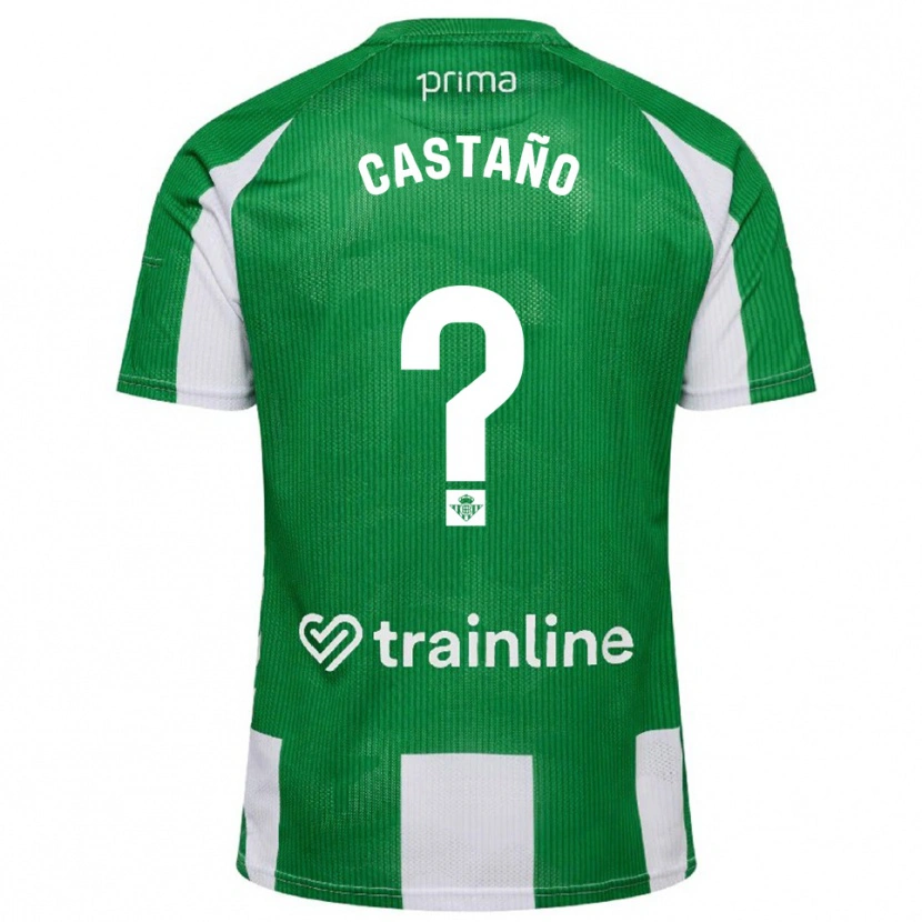 Danxen Mujer Camiseta Jesús Castaño #0 Verde Blanco 1ª Equipación 2025/26 La Camisa