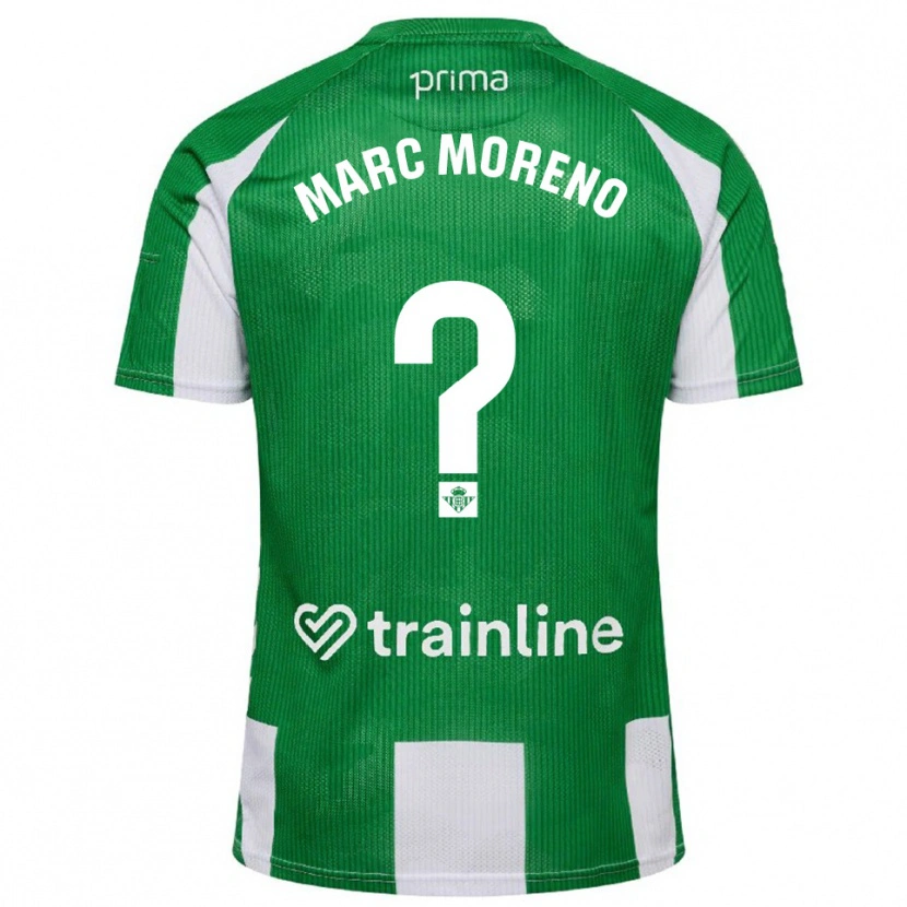 Danxen Mujer Camiseta Marc Moreno #0 Verde Blanco 1ª Equipación 2025/26 La Camisa