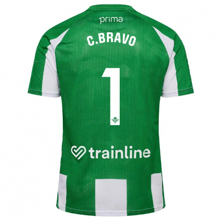 Danxen Mujer Camiseta Claudio Bravo #1 Verde Blanco 1ª Equipación 2025/26 La Camisa