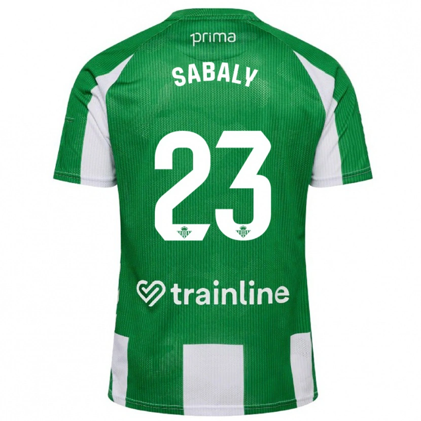 Danxen Mujer Camiseta Youssouf Sabaly #23 Verde Blanco 1ª Equipación 2025/26 La Camisa