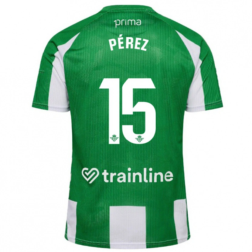 Danxen Mujer Camiseta Álex Pérez #15 Verde Blanco 1ª Equipación 2025/26 La Camisa
