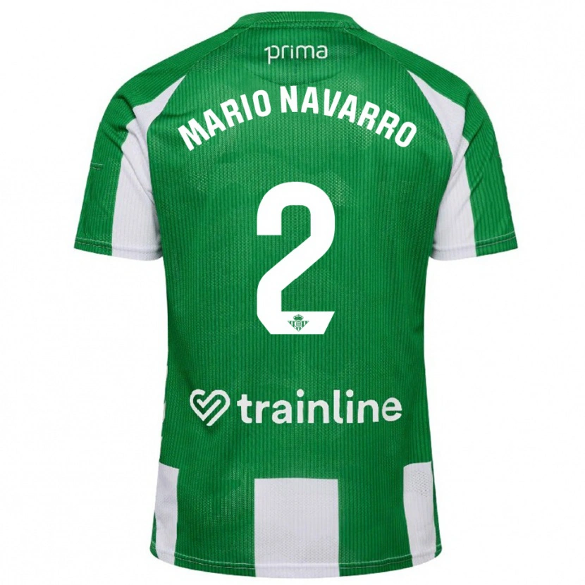 Danxen Mujer Camiseta Mario Navarro #2 Verde Blanco 1ª Equipación 2025/26 La Camisa