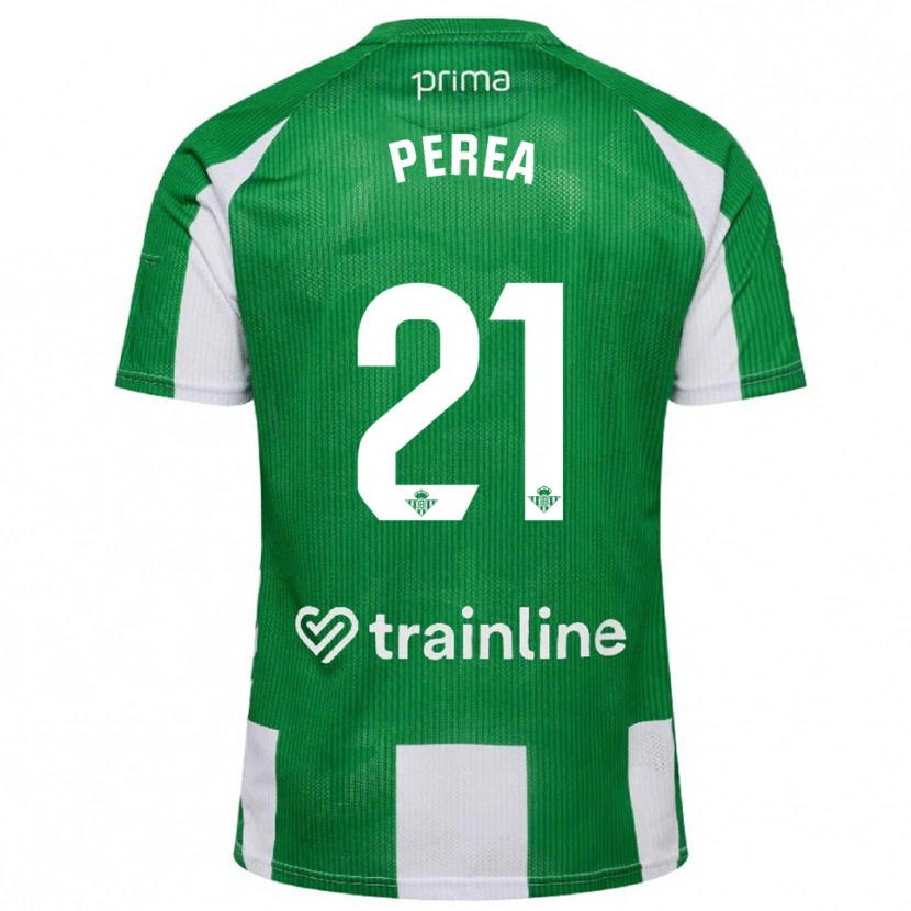 Danxen Mujer Camiseta Paula Perea #21 Verde Blanco 1ª Equipación 2025/26 La Camisa