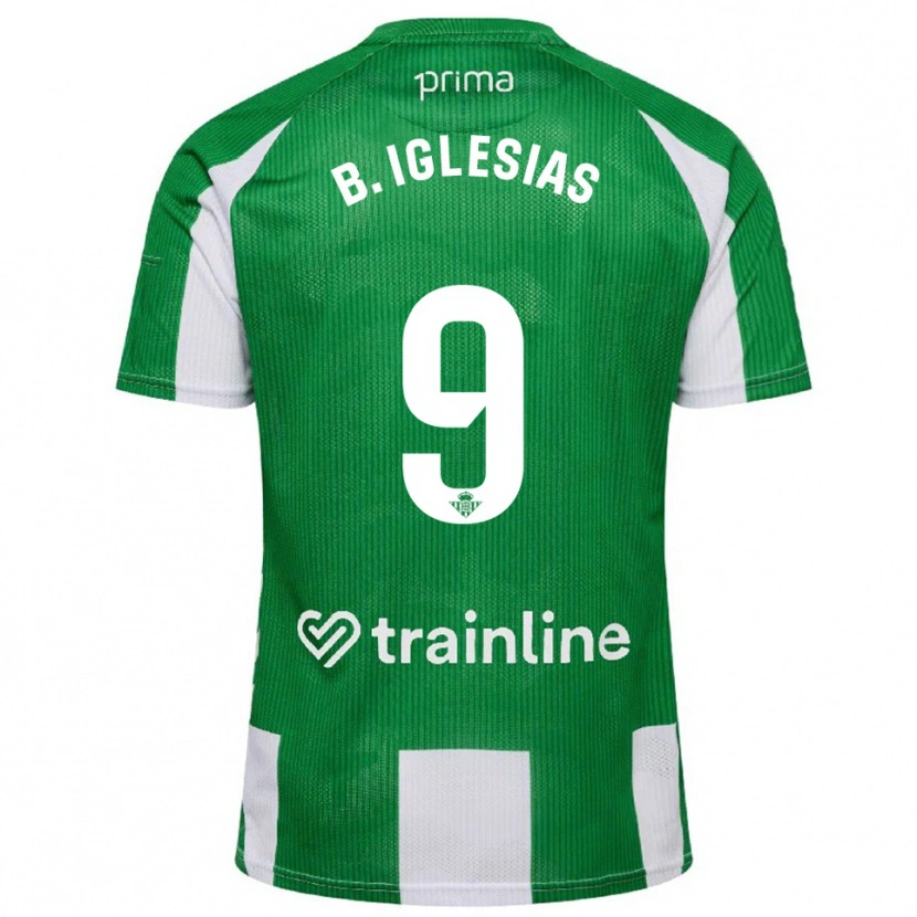 Danxen Mujer Camiseta Borja Iglesias #9 Verde Blanco 1ª Equipación 2025/26 La Camisa