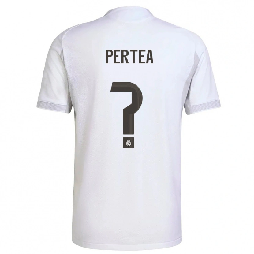 Danxen Mujer Camiseta Raul Perțea #0 Blanco Amarillo 1ª Equipación 2025/26 La Camisa