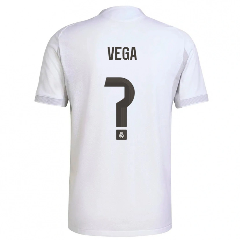 Danxen Mujer Camiseta Álvaro Vega #0 Blanco Amarillo 1ª Equipación 2025/26 La Camisa