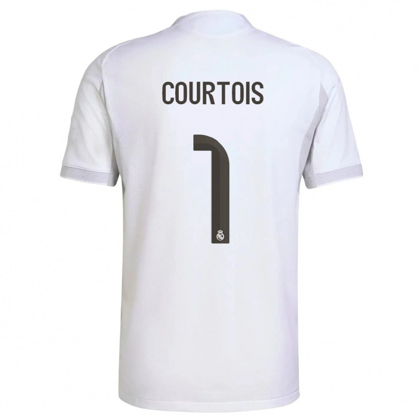 Danxen Mujer Camiseta Thibaut Courtois #1 Blanco Amarillo 1ª Equipación 2025/26 La Camisa