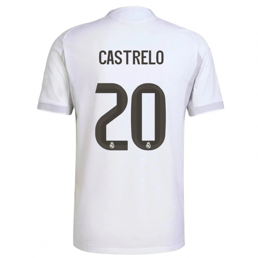 Danxen Mujer Camiseta Gabri Castrelo #20 Blanco Amarillo 1ª Equipación 2025/26 La Camisa