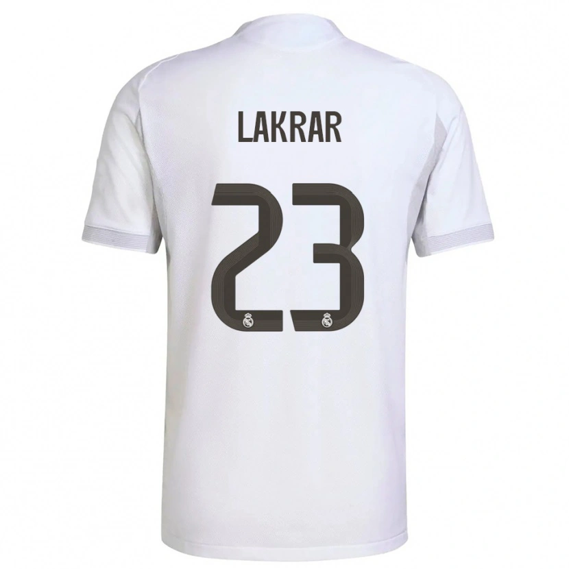 Danxen Mujer Camiseta Maëlle Lakrar #23 Blanco Amarillo 1ª Equipación 2025/26 La Camisa