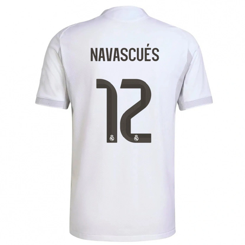 Danxen Mujer Camiseta Liberto Navascués #12 Blanco Amarillo 1ª Equipación 2025/26 La Camisa