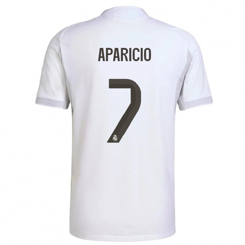 Danxen Mujer Camiseta Esteban Aparicio #7 Blanco Amarillo 1ª Equipación 2025/26 La Camisa