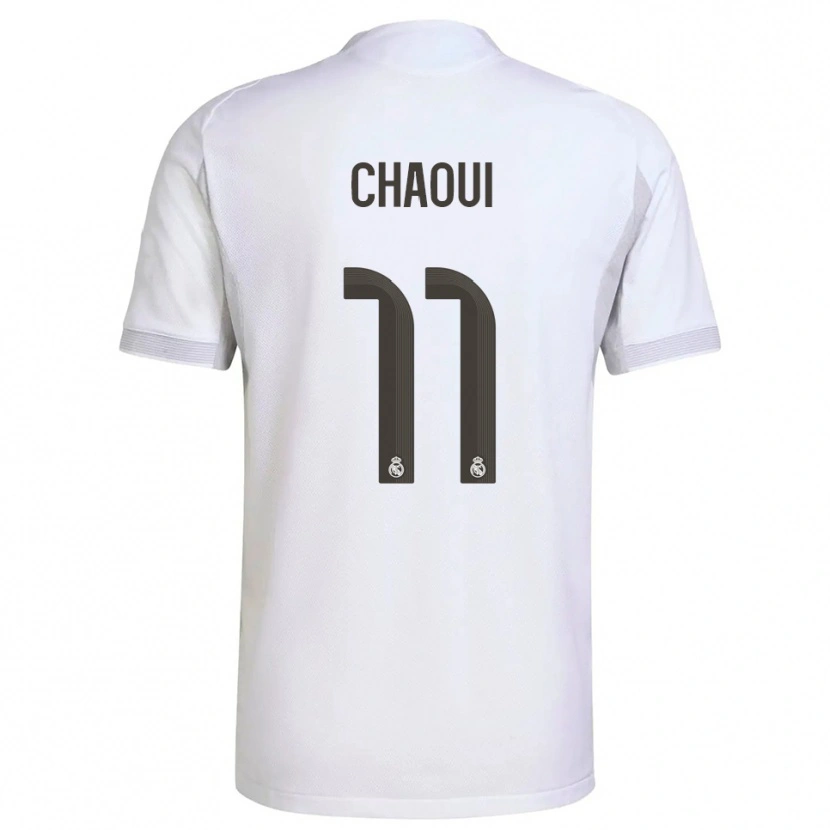 Danxen Mujer Camiseta Omar Chaoui #11 Blanco Amarillo 1ª Equipación 2025/26 La Camisa