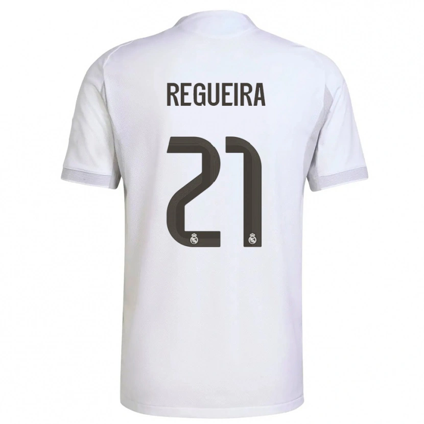Danxen Mujer Camiseta Izan Regueira #21 Blanco Amarillo 1ª Equipación 2025/26 La Camisa