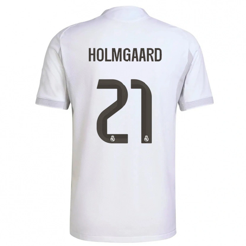 Danxen Mujer Camiseta Sara Rosted Holmgaard #21 Blanco Amarillo 1ª Equipación 2025/26 La Camisa