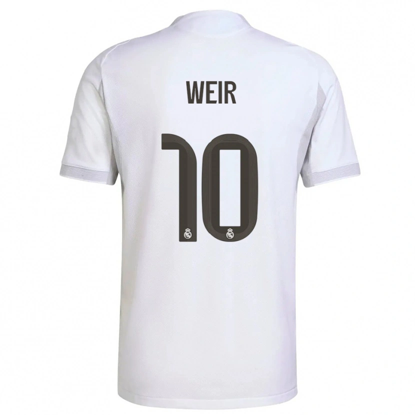 Danxen Mujer Camiseta Caroline Weir #10 Blanco Amarillo 1ª Equipación 2025/26 La Camisa