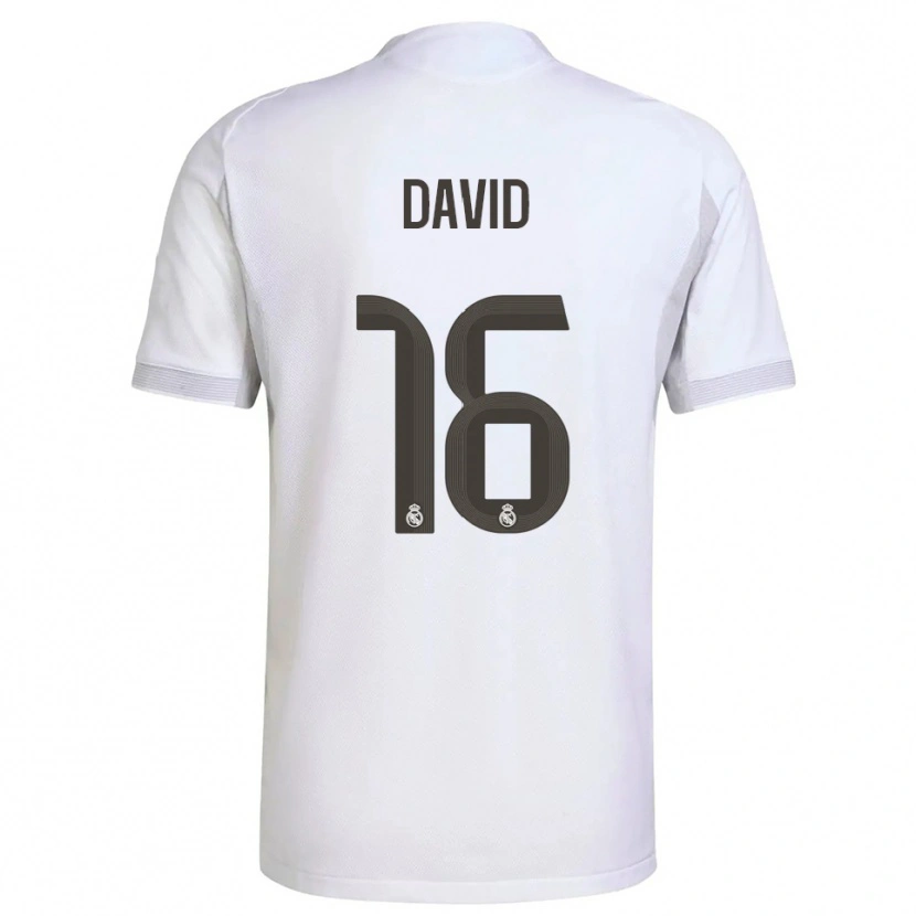 Danxen Mujer Camiseta Antonio David #16 Blanco Amarillo 1ª Equipación 2025/26 La Camisa