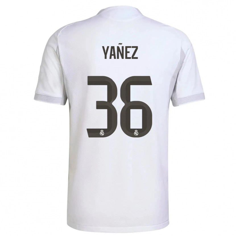 Danxen Mujer Camiseta Daniel Yáñez #36 Blanco Amarillo 1ª Equipación 2025/26 La Camisa