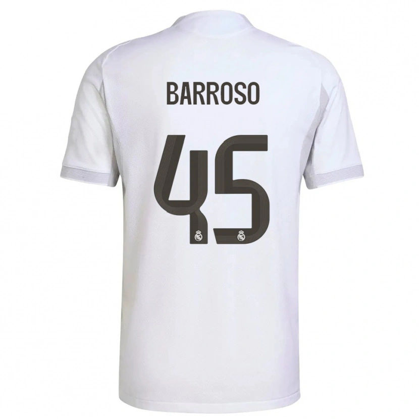 Danxen Mujer Camiseta Jaime Barroso #45 Blanco Amarillo 1ª Equipación 2025/26 La Camisa