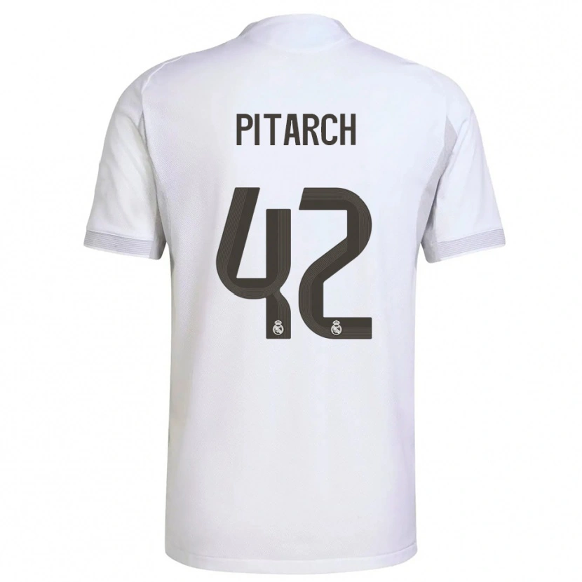 Danxen Mujer Camiseta Thiago Pitarch #42 Blanco Amarillo 1ª Equipación 2025/26 La Camisa