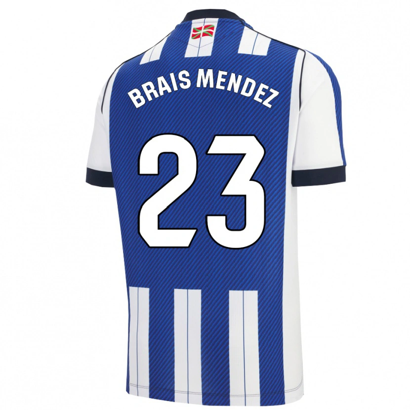 Danxen Mujer Camiseta Brais Méndez #23 Azul Blanco 1ª Equipación 2025/26 La Camisa